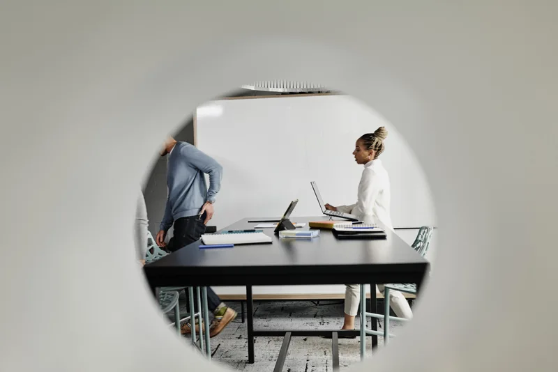 women at conference table