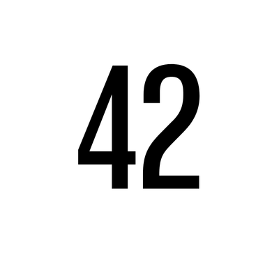 Graphic depicting the number 42