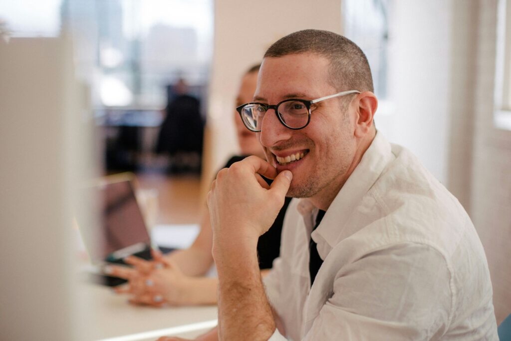 Man in office