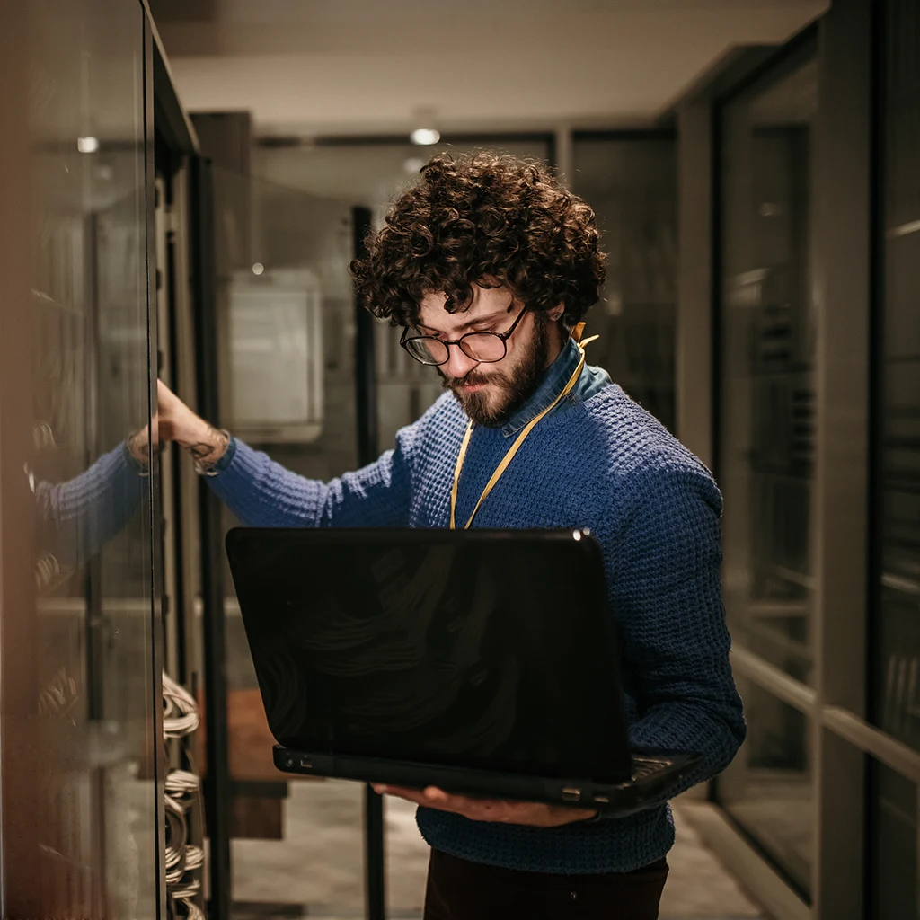engineer in the server room